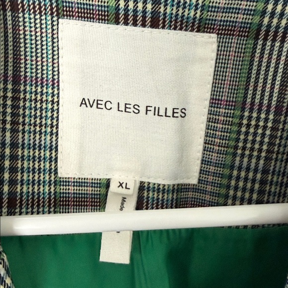 Avec Les Filles Gray Checkered Trench Coat - Picture 2 of 7